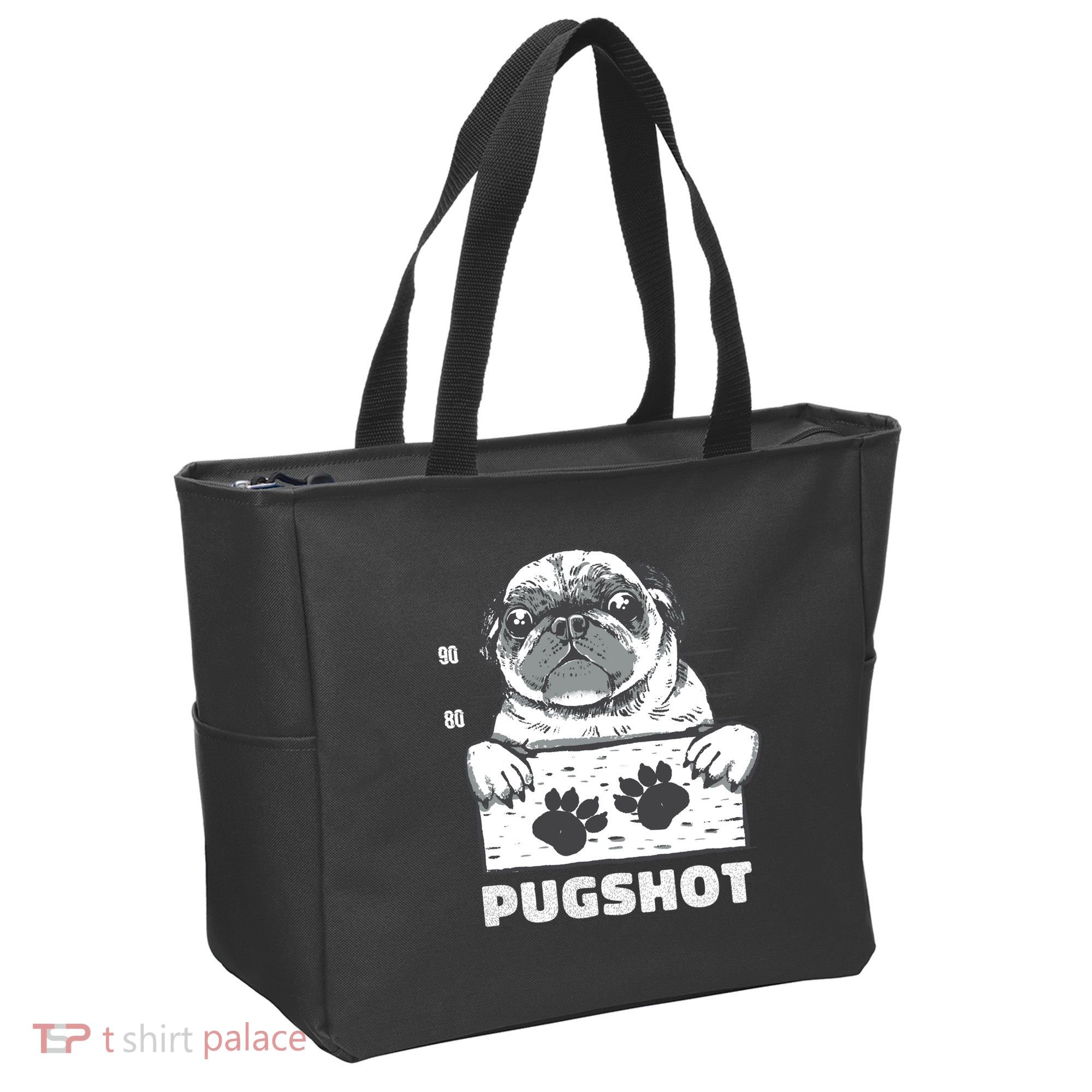 Pugshot Jail Prison Funny Pug Tote Bag