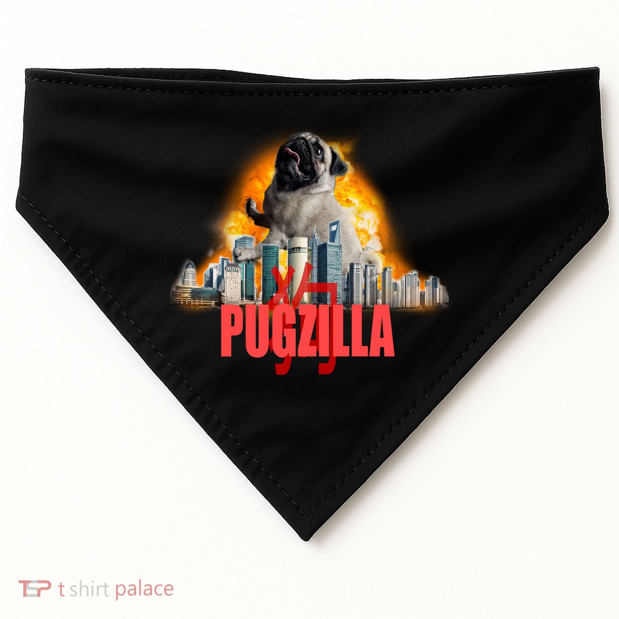 Pugzilla Funny Pug USA-Made Doggie Bandana