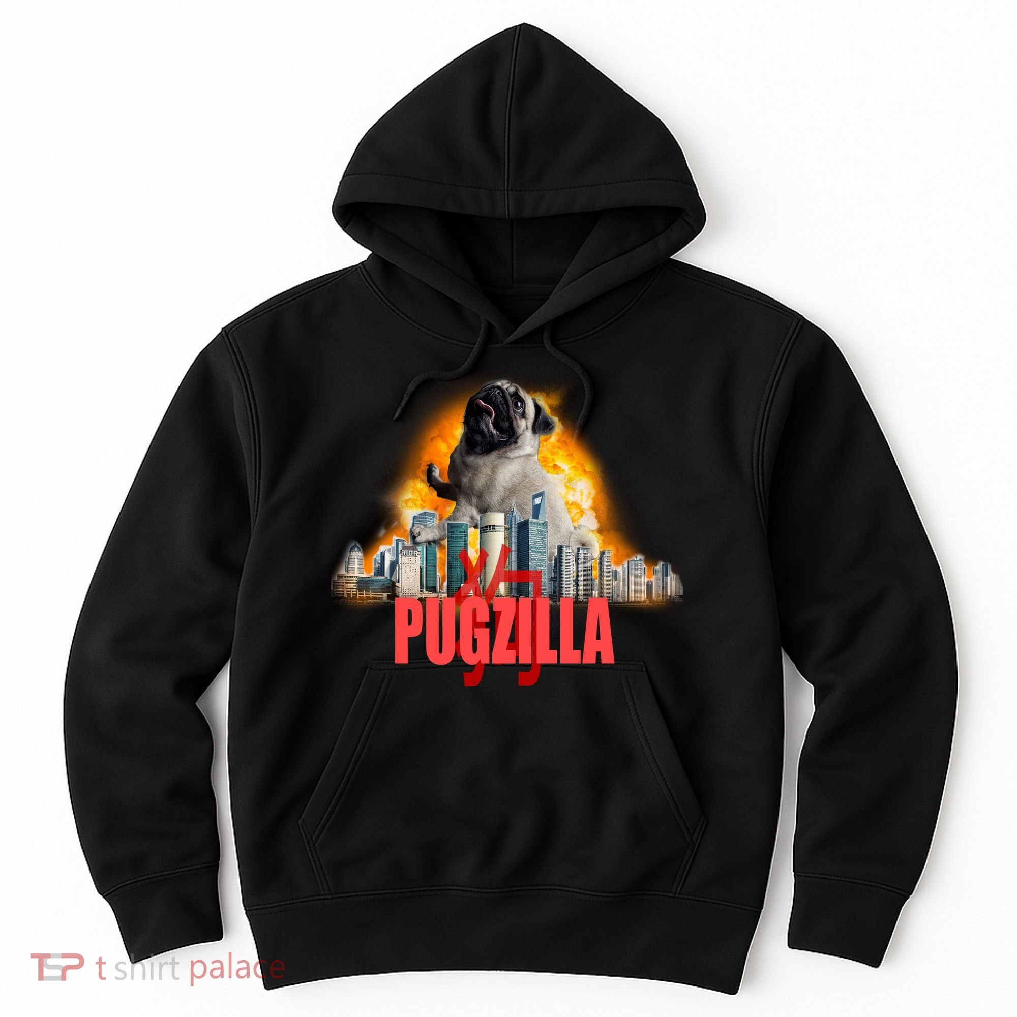Pugzilla Funny Pug Hoodie