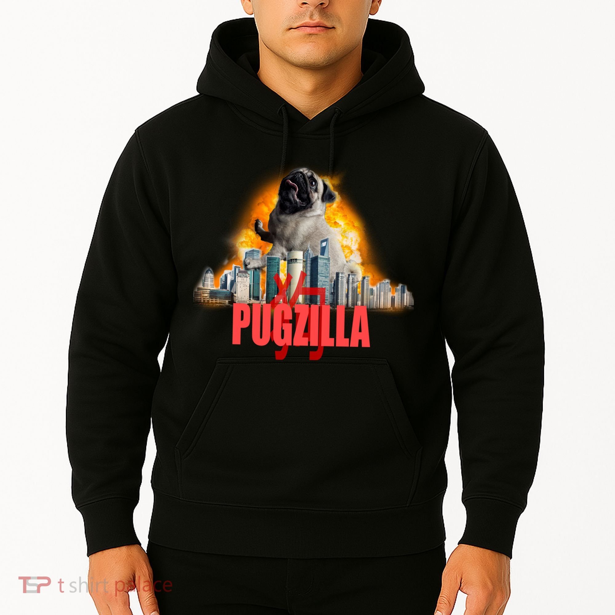 Pugzilla Funny Pug Hoodie