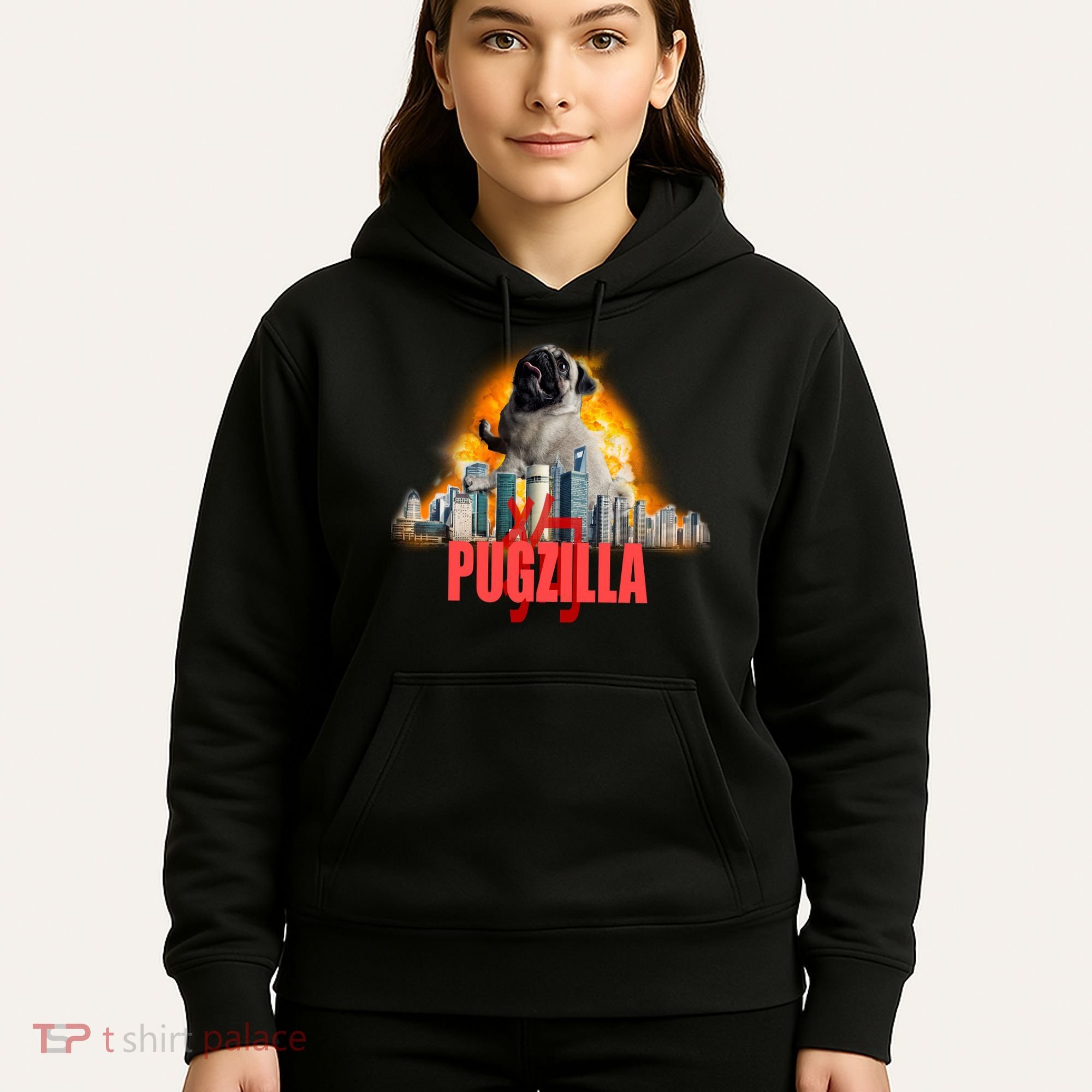 Pugzilla Funny Pug Hoodie
