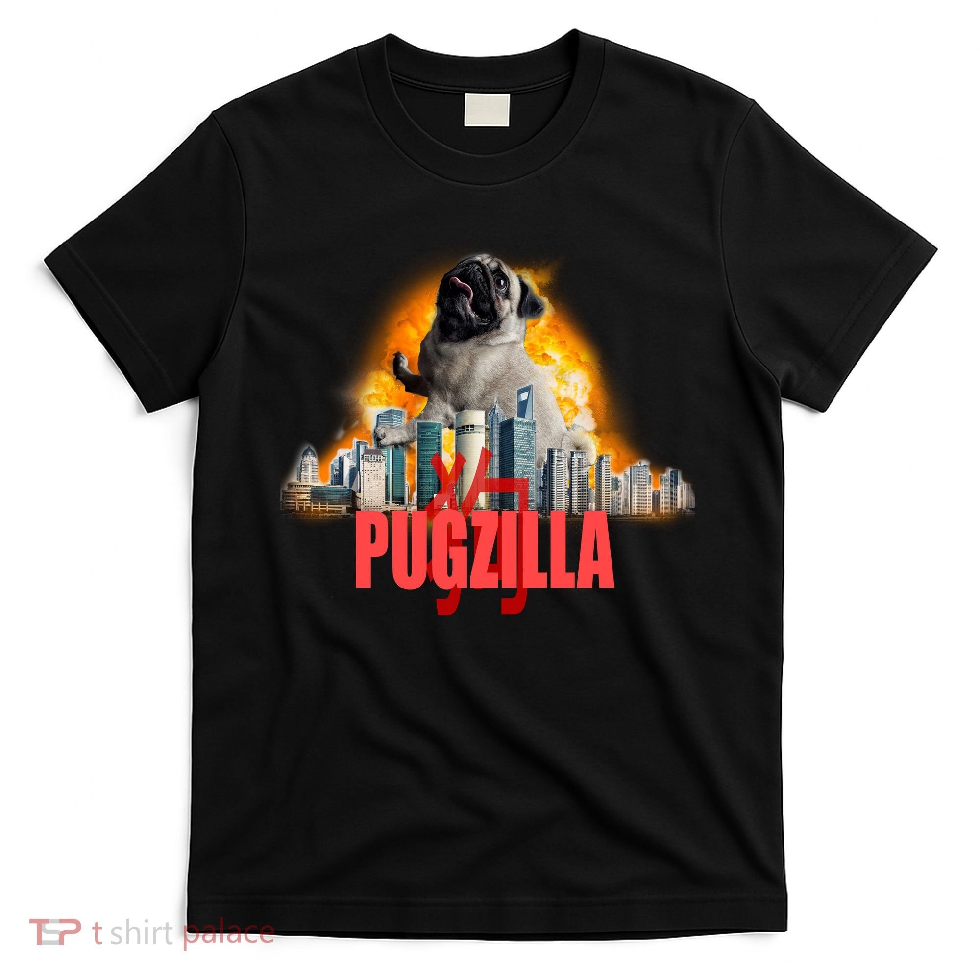 Pugzilla Funny Pug T-Shirt