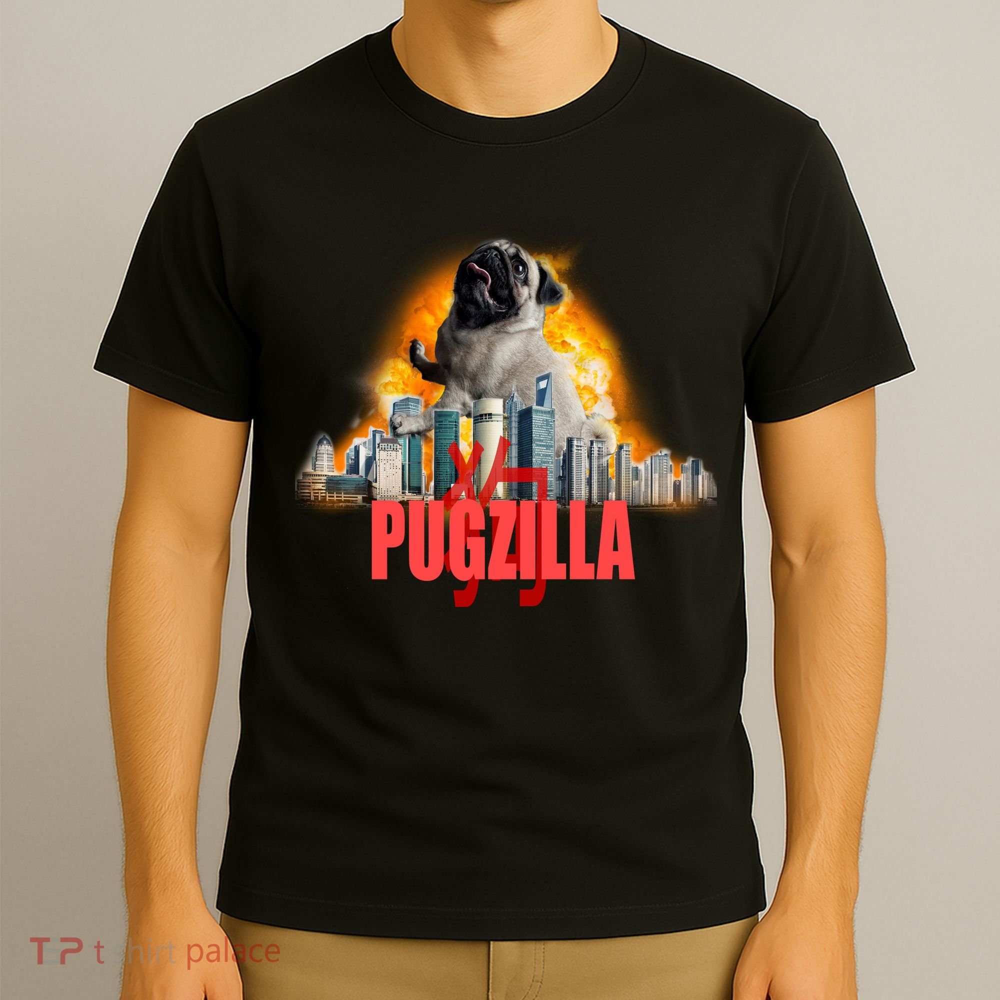 Pugzilla Funny Pug T-Shirt