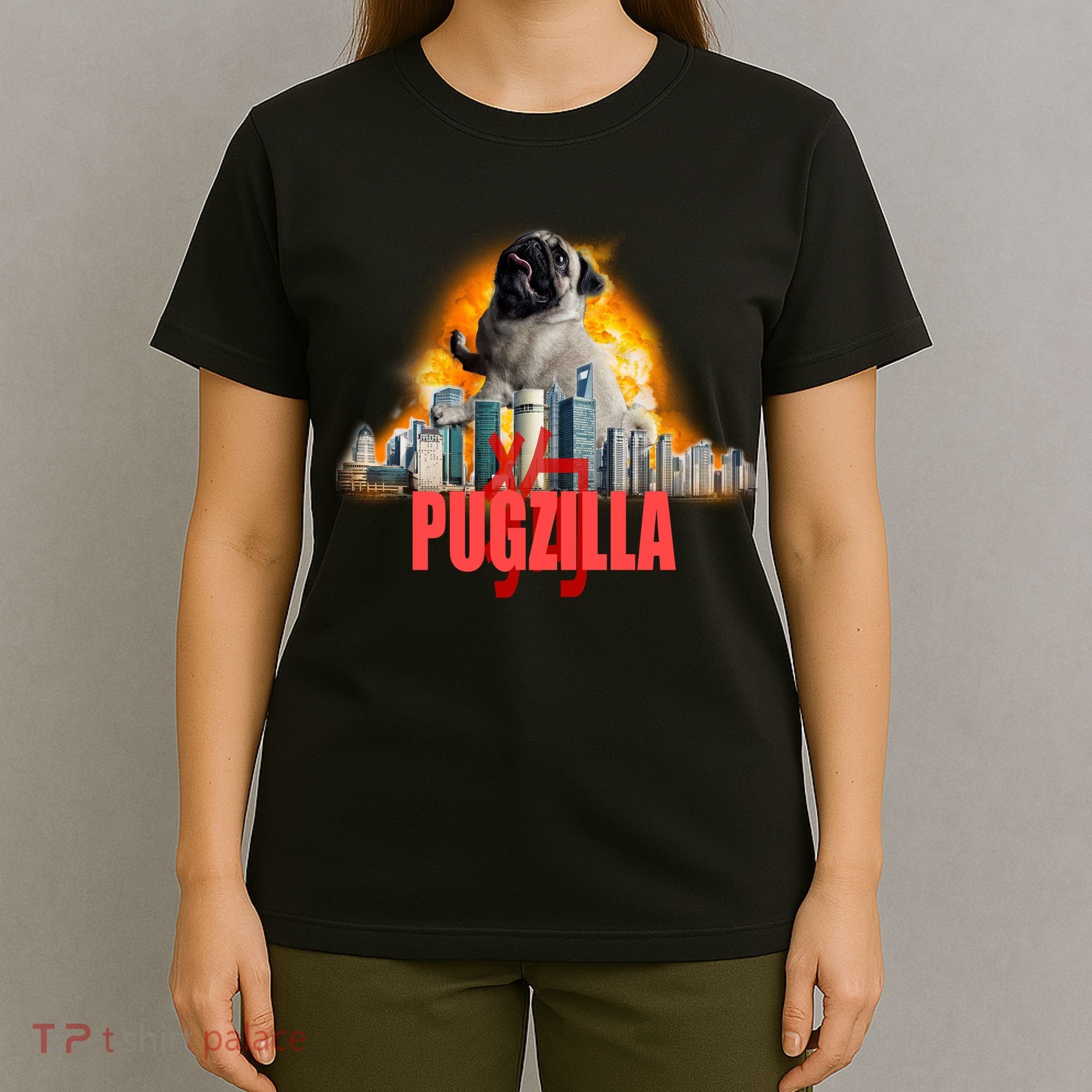 Pugzilla Funny Pug T-Shirt