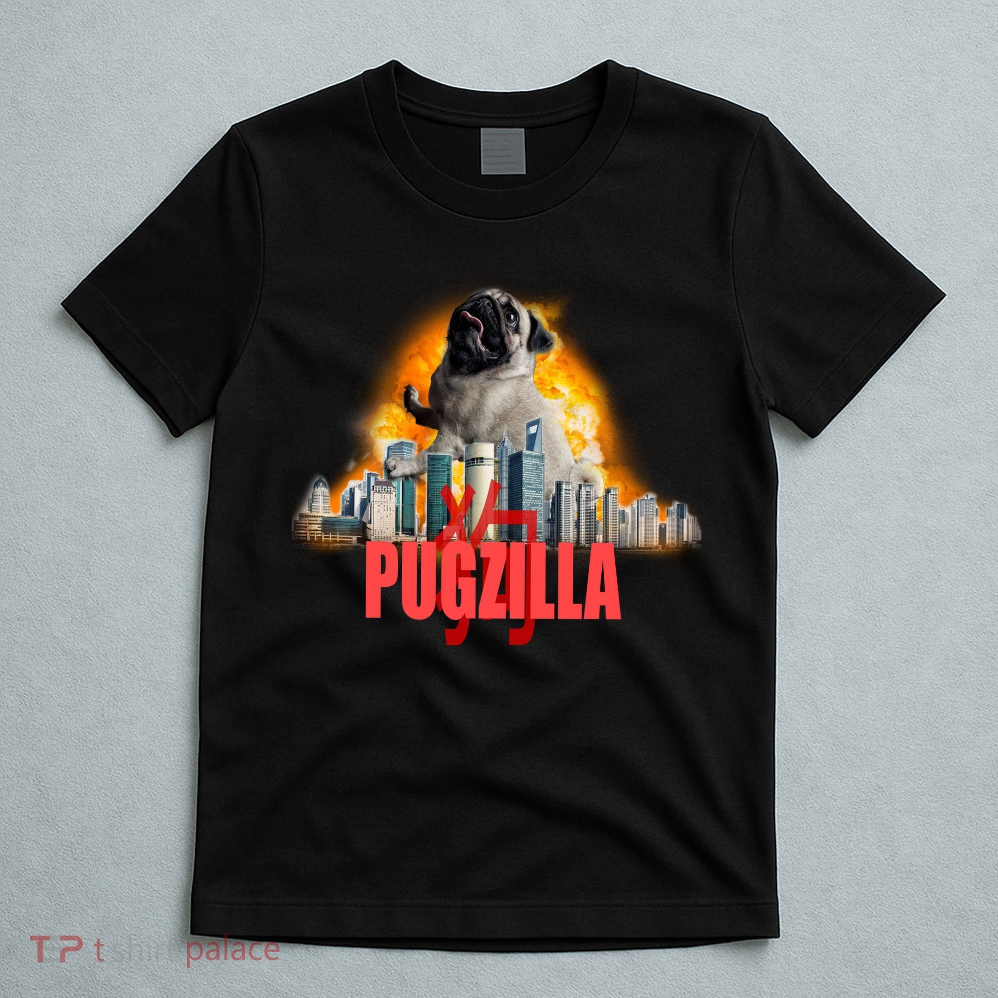 Pugzilla Funny Pug T-Shirt