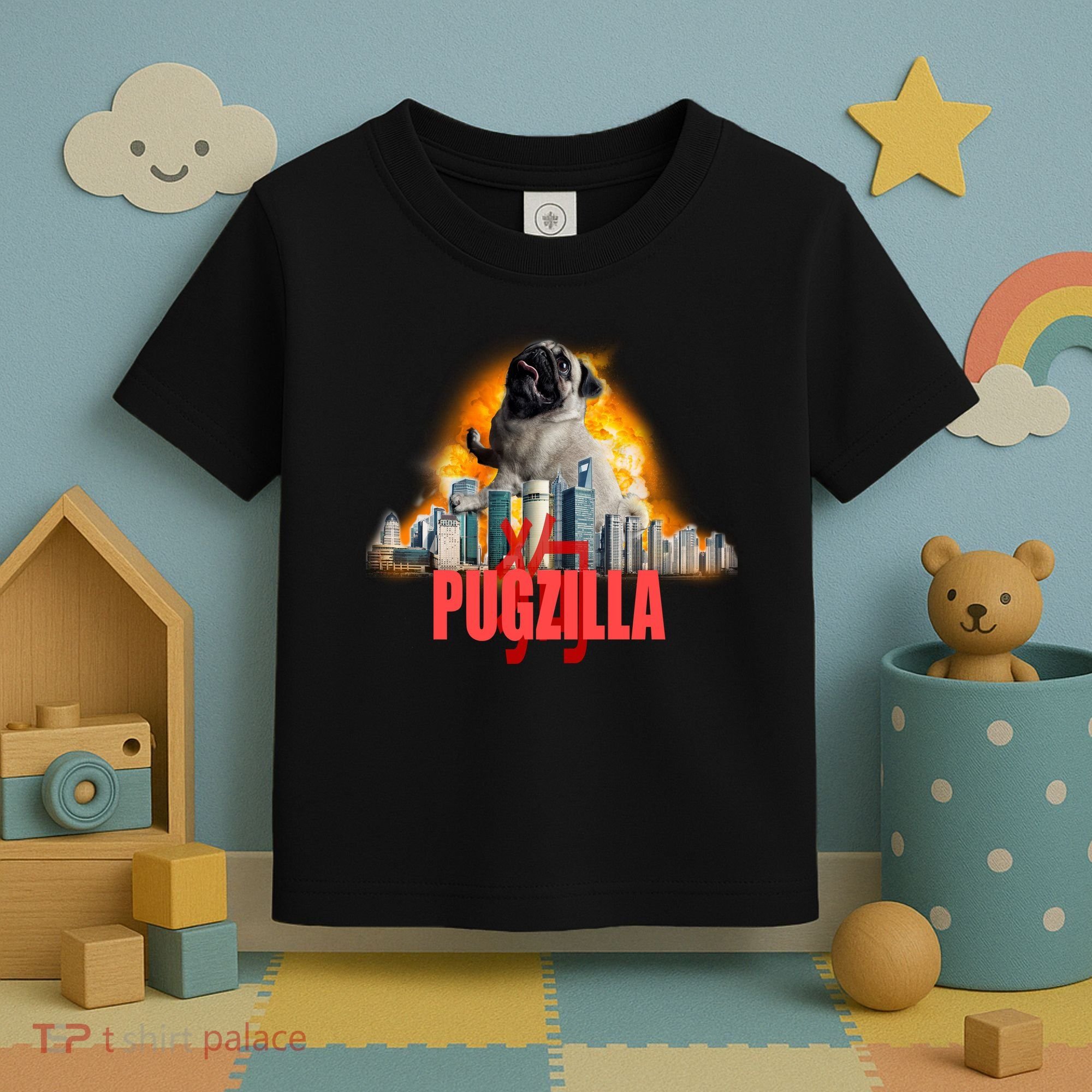 Pugzilla Funny Pug Toddler T-Shirt