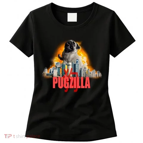 Pugzilla Funny Pug Women's T-Shirt in the selected color