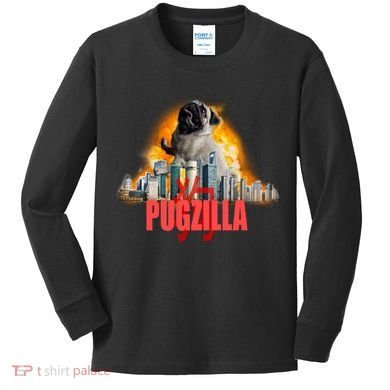 Pugzilla Funny Pug Kids Long Sleeve Shirt