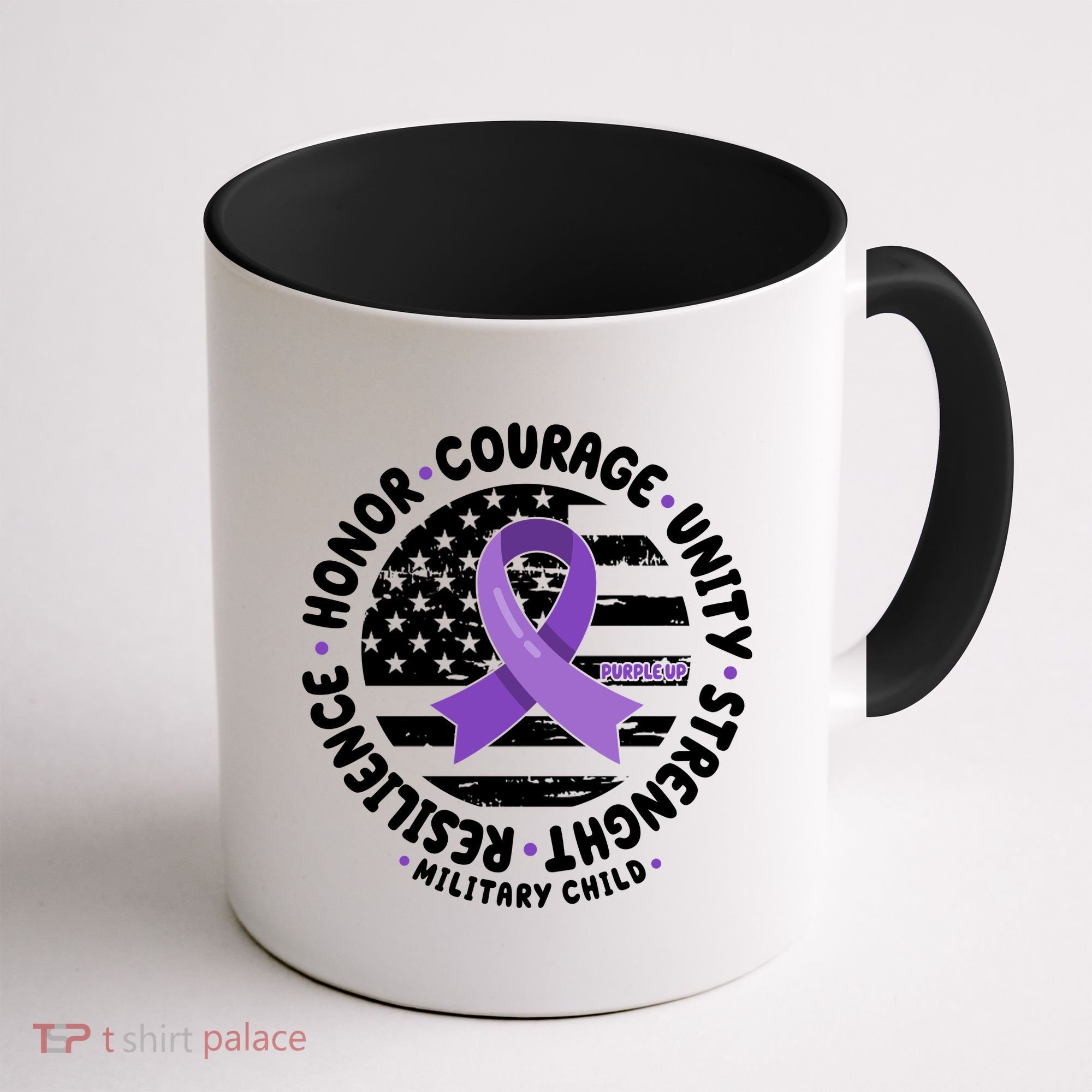 Purple Up Honor Unity Military Quote Ribbon Usa Coffee Mug