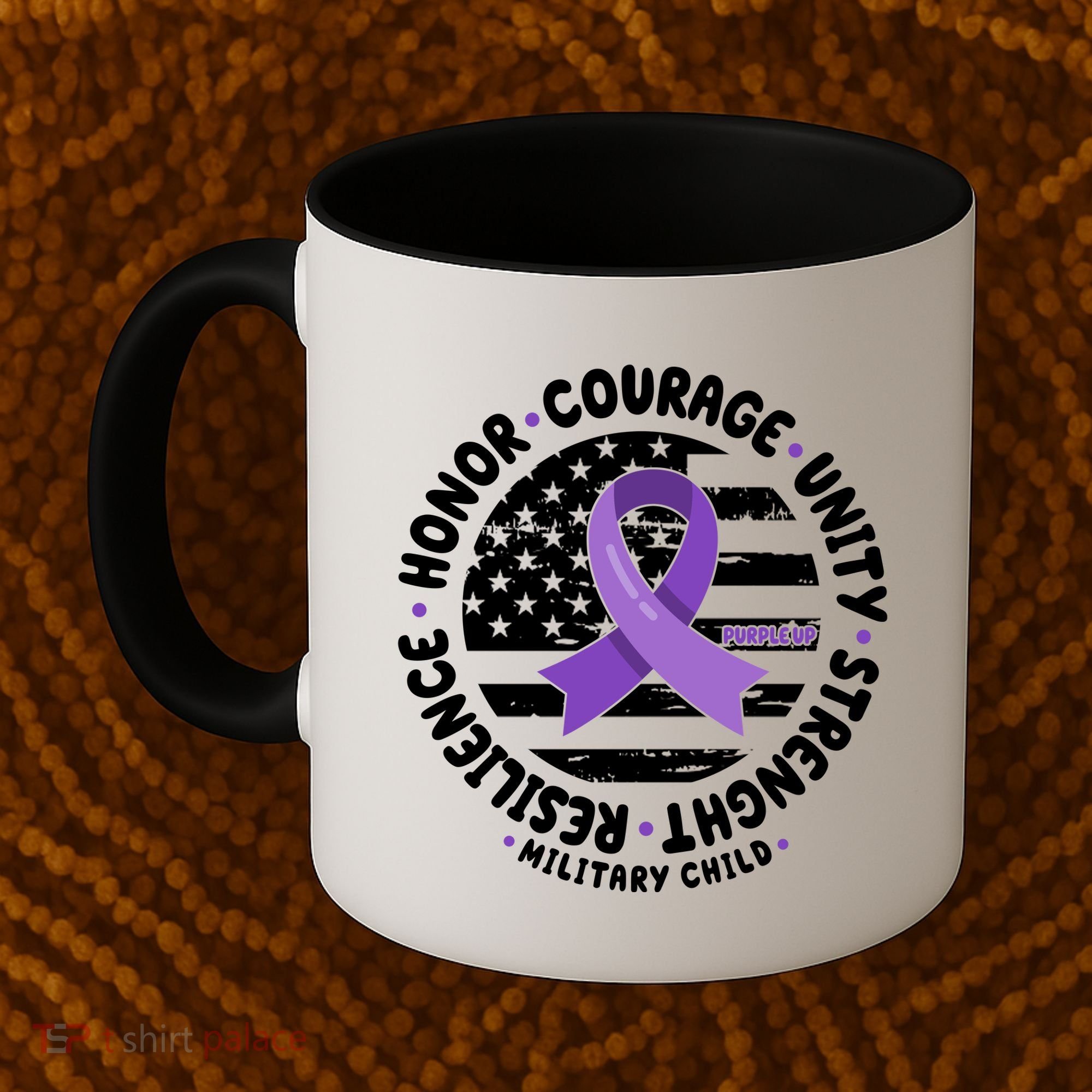 Purple Up Honor Unity Military Quote Ribbon Usa Coffee Mug