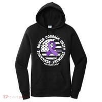 Purple Up Honor Unity Military Quote Ribbon Usa Women's Hoodie thumb 0