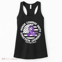 Purple Up Honor Unity Military Quote Ribbon Usa Women's Tank Top thumb 0