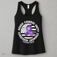 Purple Up Honor Unity Military Quote Ribbon Usa Women's Tank Top thumb 3