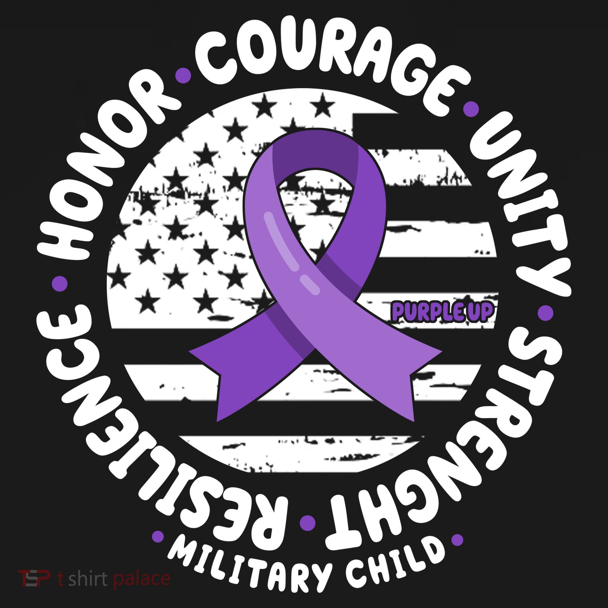 Purple Up Honor Unity Military Quote Ribbon Usa Tank Top