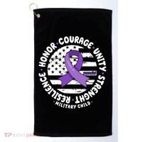 Purple Up Honor Unity Military Quote Ribbon Usa Golf Towel thumb 0