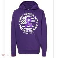 Purple Up Honor Unity Military Quote Ribbon Usa Hoodie thumb 0