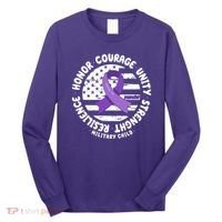 Purple Up Honor Unity Military Quote Ribbon Usa Long Sleeve Shirt thumb 0