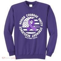 Purple Up Honor Unity Military Quote Ribbon Usa Sweatshirt thumb 0