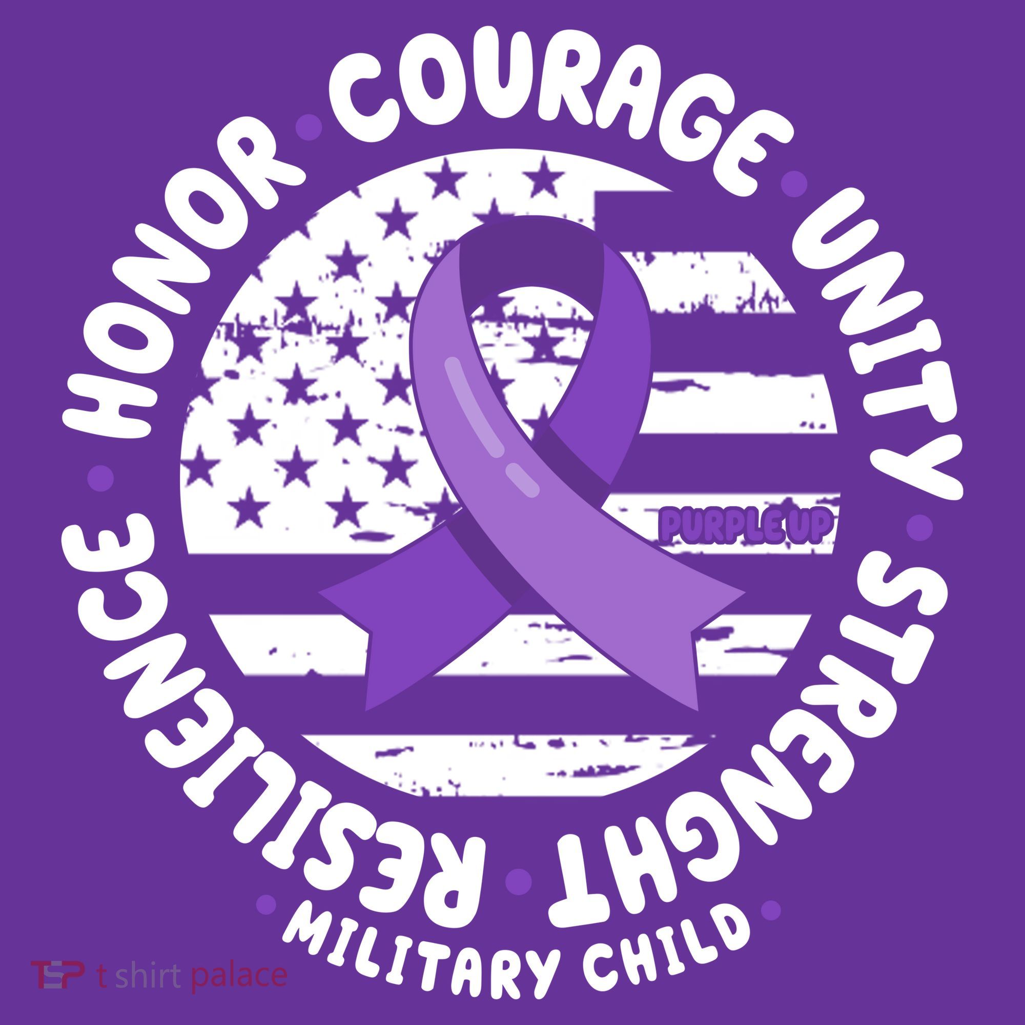 Purple Up Honor Unity Military Quote Ribbon Usa Sweatshirt