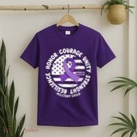 Purple Up Honor Unity Military Quote Ribbon Usa T-Shirt thumb 2
