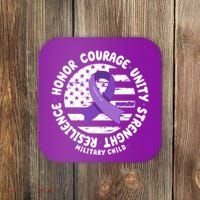 Purple Up Honor Unity Military Quote Ribbon Usa Coaster thumb 0