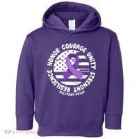 Purple Up Honor Unity Military Quote Ribbon Usa Toddler Hoodie thumb 0