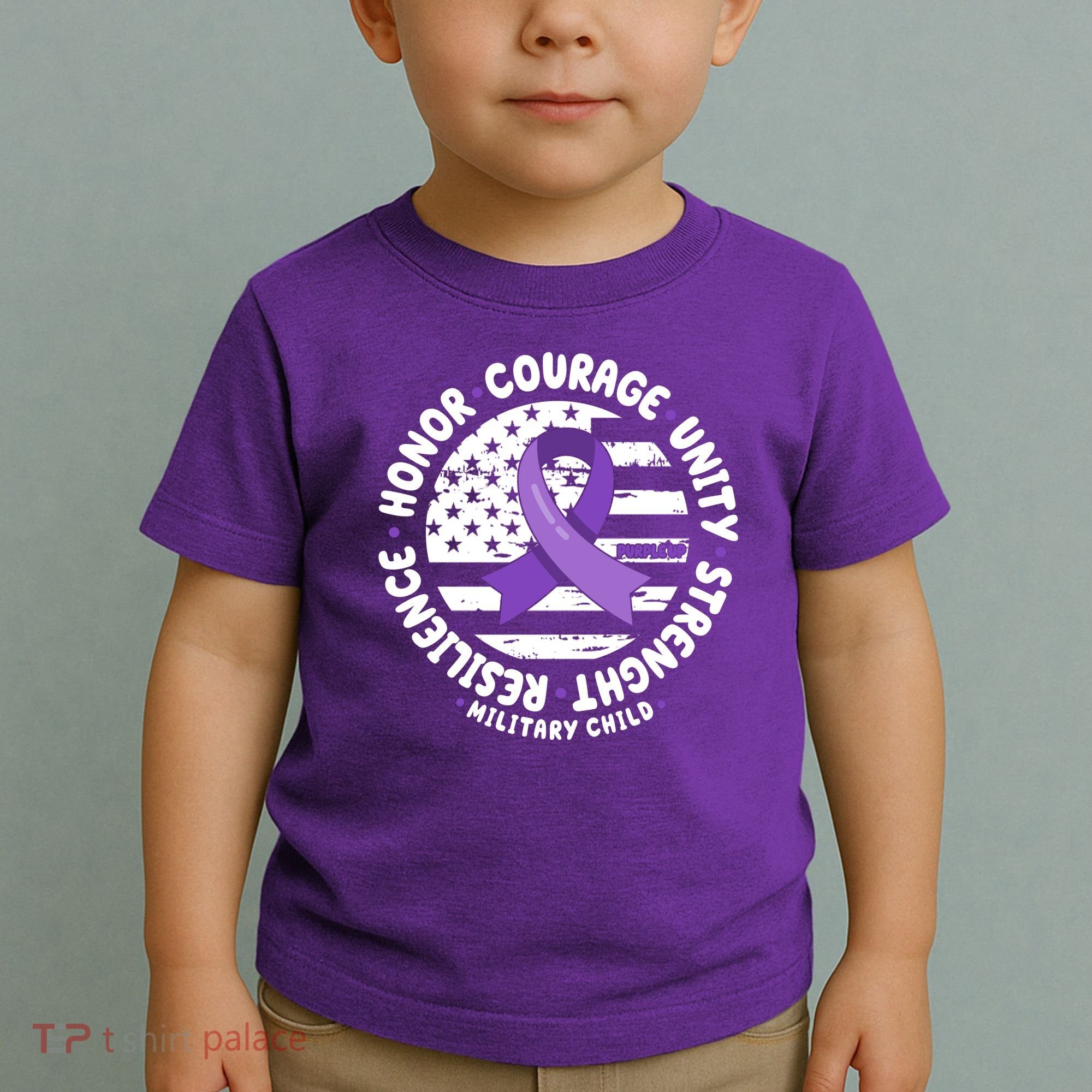 Purple Up Honor Unity Military Quote Ribbon Usa Toddler T-Shirt