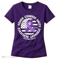 Purple Up Honor Unity Military Quote Ribbon Usa Women's T-Shirt thumb 0
