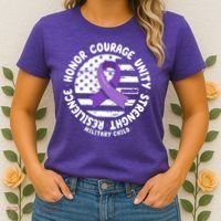 Purple Up Honor Unity Military Quote Ribbon Usa Women's T-Shirt thumb 2