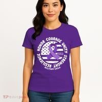 Purple Up Honor Unity Military Quote Ribbon Usa Women's T-Shirt thumb 4