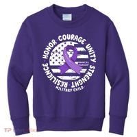 Purple Up Honor Unity Military Quote Ribbon Usa Kids Sweatshirt thumb 0