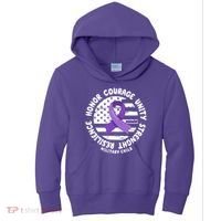 Purple Up Honor Unity Military Quote Ribbon Usa Kids Hoodie thumb 0