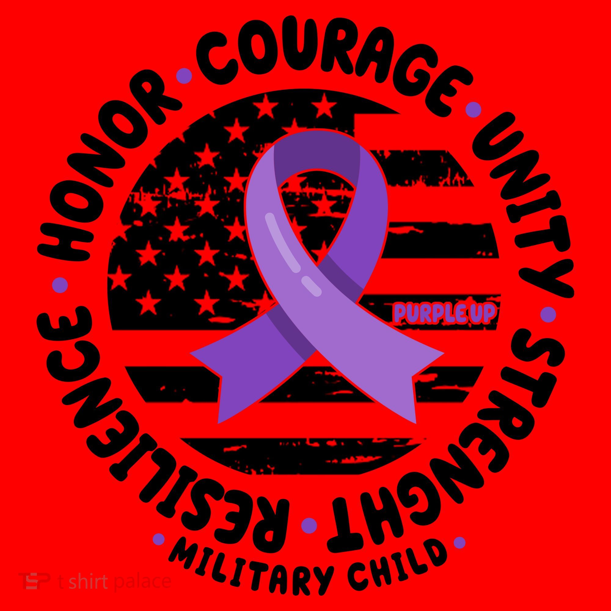 Purple Up Honor Unity Military Quote Ribbon Usa Santa Hat