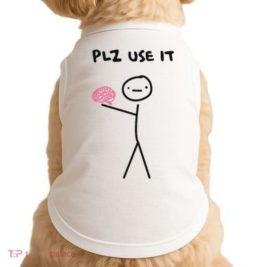 Plz Use It Funny Brain Stick Figure Vintage Graphic Doggie Tank