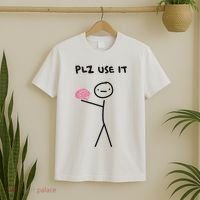 Plz Use It Funny Brain Stick Figure Vintage Graphic T-Shirt thumb 2