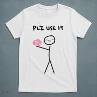Plz Use It Funny Brain Stick Figure Vintage Graphic T-Shirt thumb 5