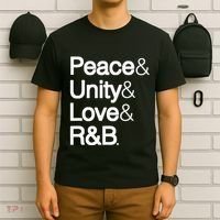 Peace Unity Love & R&B Rnb Soul Music Lovers T-Shirt thumb 6