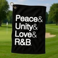 Peace Unity Love & R&B Rnb Soul Music Lovers Golf Towel thumb 1