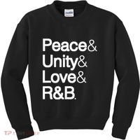Peace Unity Love & R&B Rnb Soul Music Lovers Kids Sweatshirt thumb 0