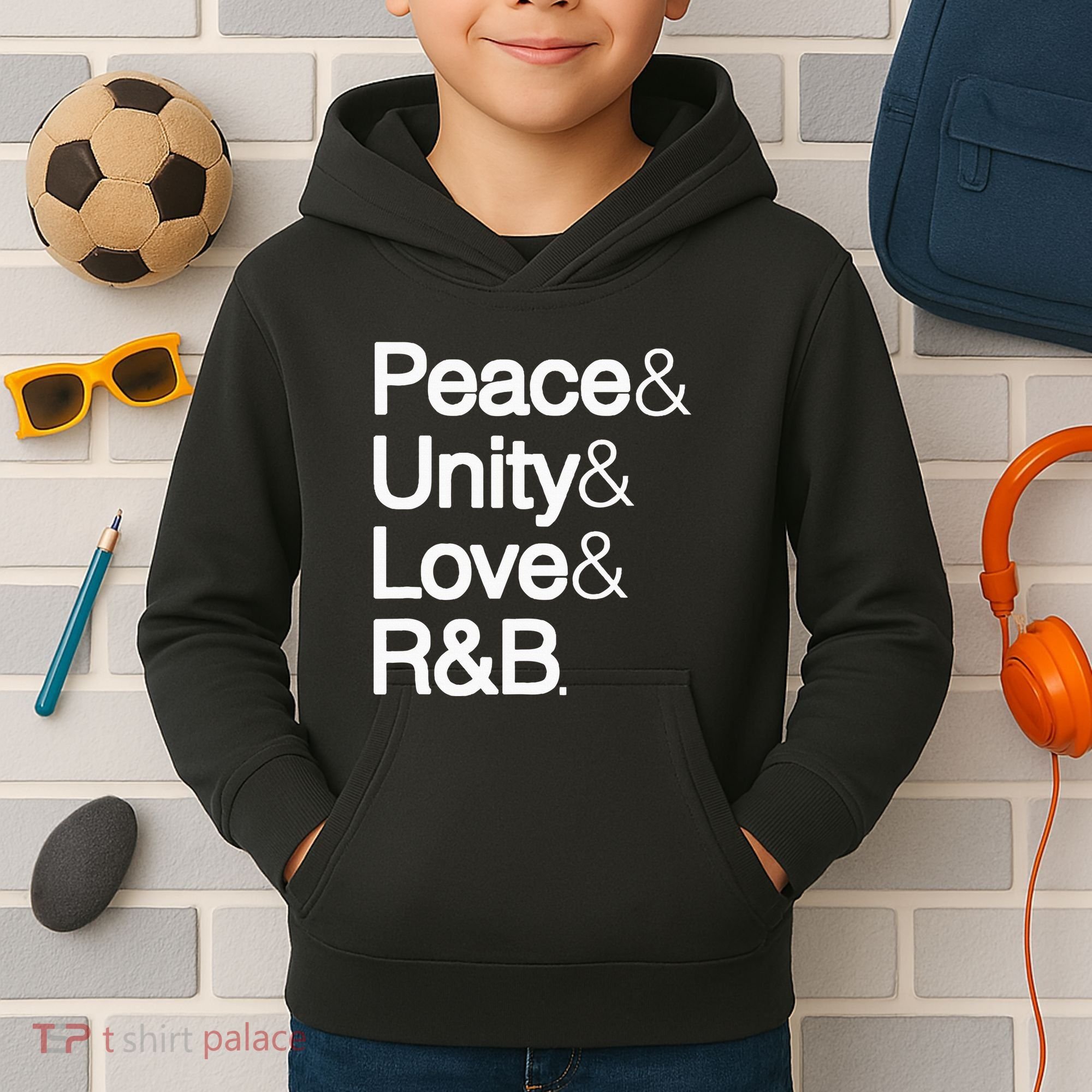 Peace Unity Love & R&B Rnb Soul Music Lovers Kids Hoodie