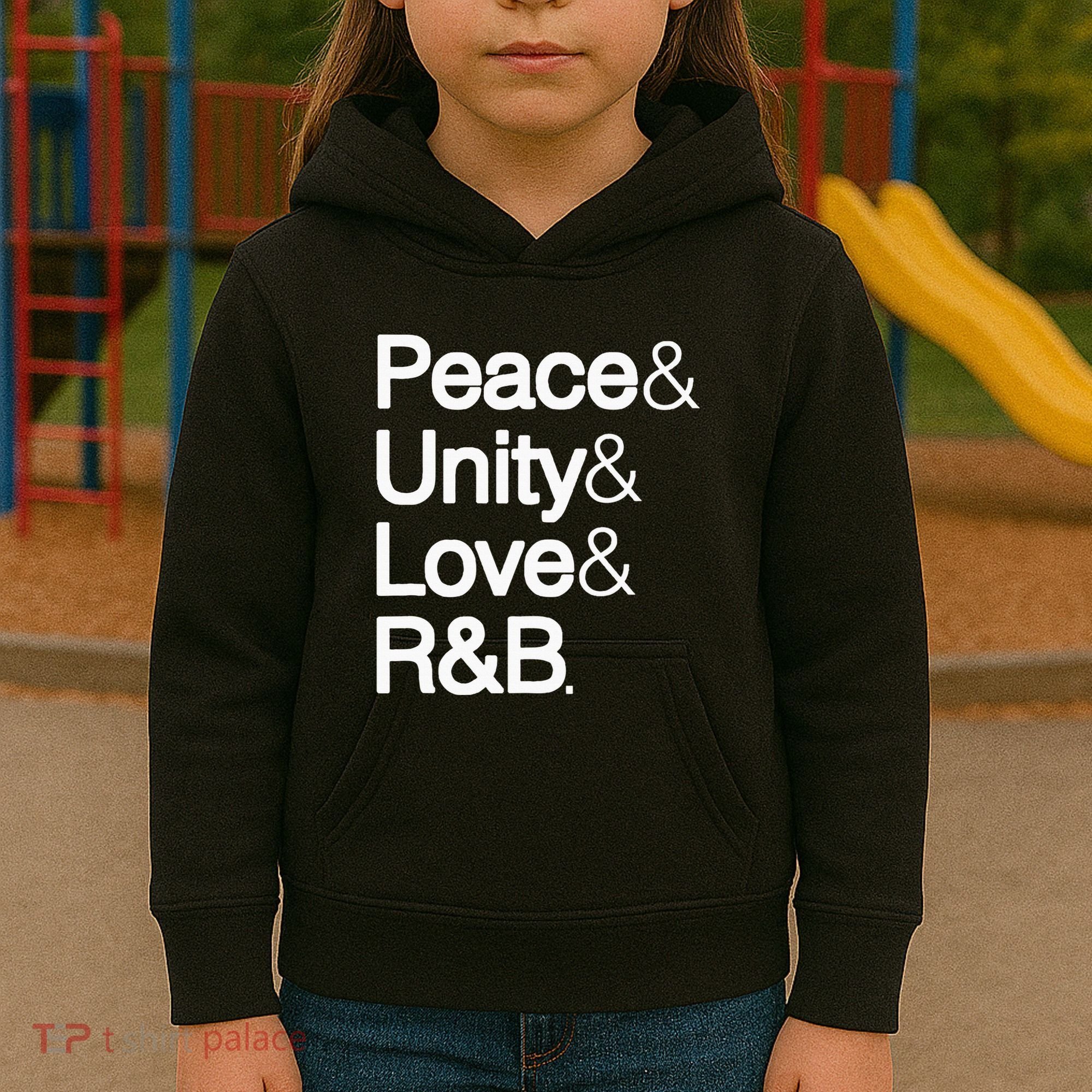 Peace Unity Love & R&B Rnb Soul Music Lovers Kids Hoodie