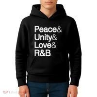 Peace Unity Love & R&B Rnb Soul Music Lovers Kids Hoodie thumb 4