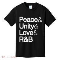 Peace Unity Love & R&B Rnb Soul Music Lovers Kids T-Shirt thumb 0