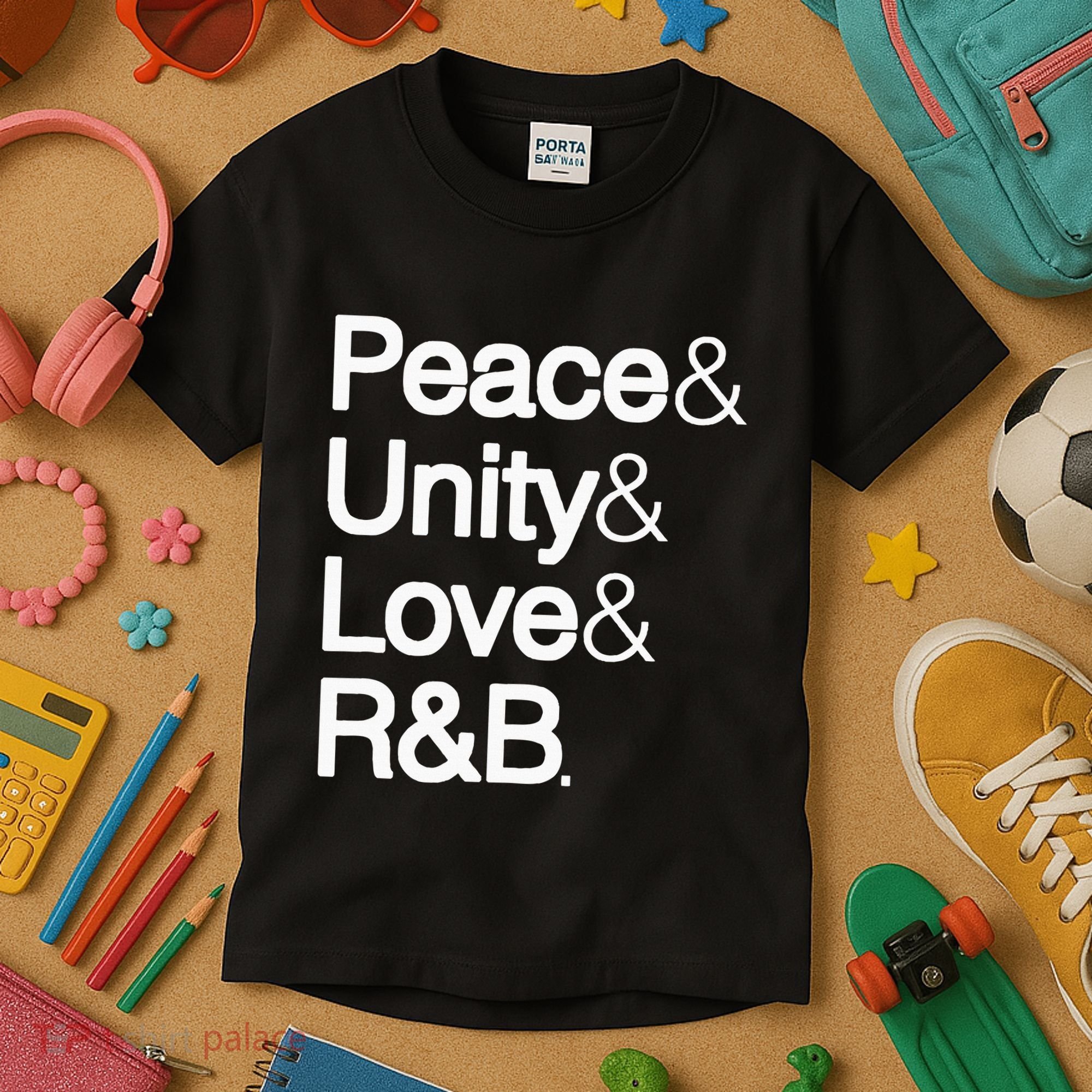 Peace Unity Love & R&B Rnb Soul Music Lovers Kids T-Shirt