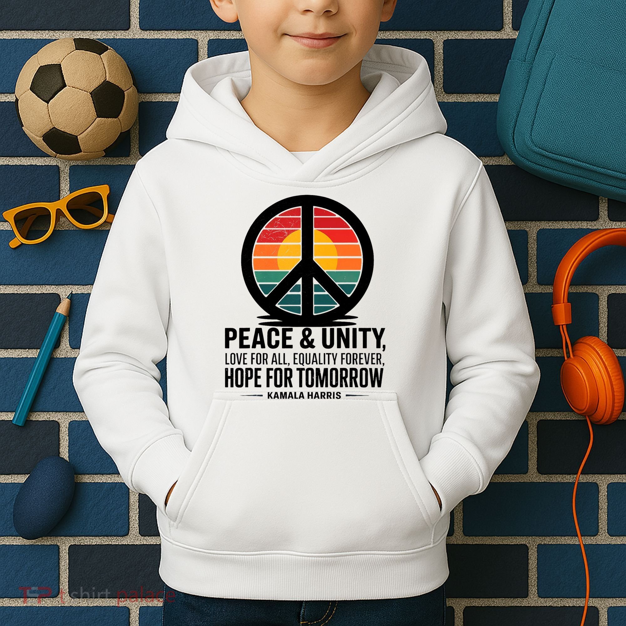 Peace Unity Love For All Equality Forever Hope For Tomorrow Kids Hoodie