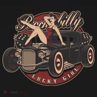 Pin Up Lucky Girl Classic Hot Rod Rockabilly Women's Hoodie thumb 2