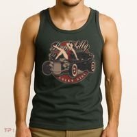 Pin Up Lucky Girl Classic Hot Rod Rockabilly Tank Top thumb 3