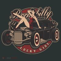 Pin Up Lucky Girl Classic Hot Rod Rockabilly Tank Top thumb 6