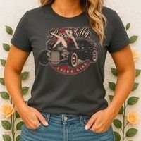 Pin Up Lucky Girl Classic Hot Rod Rockabilly Women's T-Shirt thumb 2