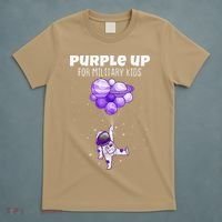 Purple Up Military Military Child Month Astronaut Funny T-Shirt thumb 5